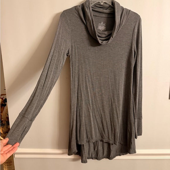 Cuddl Duds Tops - Cuddl Duds Gray Cowl Neck high low Top
